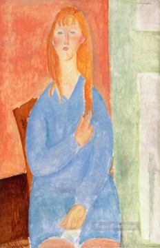 girl in blue 1919 Amedeo Modigliani Oil Paintings